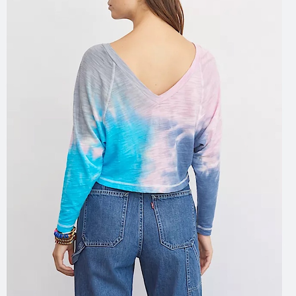 Chaser long sleeve cropped tie dye top - Medium